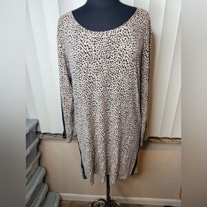 Victoria's Secret Super Soft Modal Lace Sleep Night Shirt Animal Print Size Med